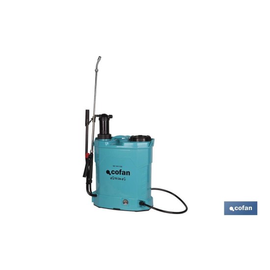 PULVERIZADOR DE ESPALDA 16 L DUAL - ELÉCTRICO/MANUAL Li-ion 12 V 8.0 Ah