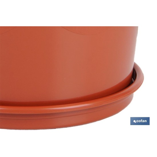 MACETA DALIA COLOR MARRON  19X16.5+ PLATO 16cm venta unitaria