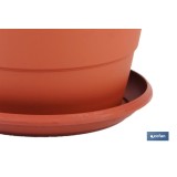 MACETA MARRON MODELO GARDENIA 22X18+PLATO18.5cm