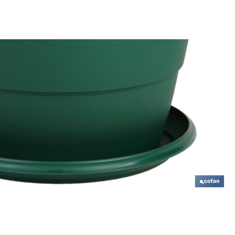 MACETA VERDE MODELO GARDENIA 30X25+ PLATO24cm