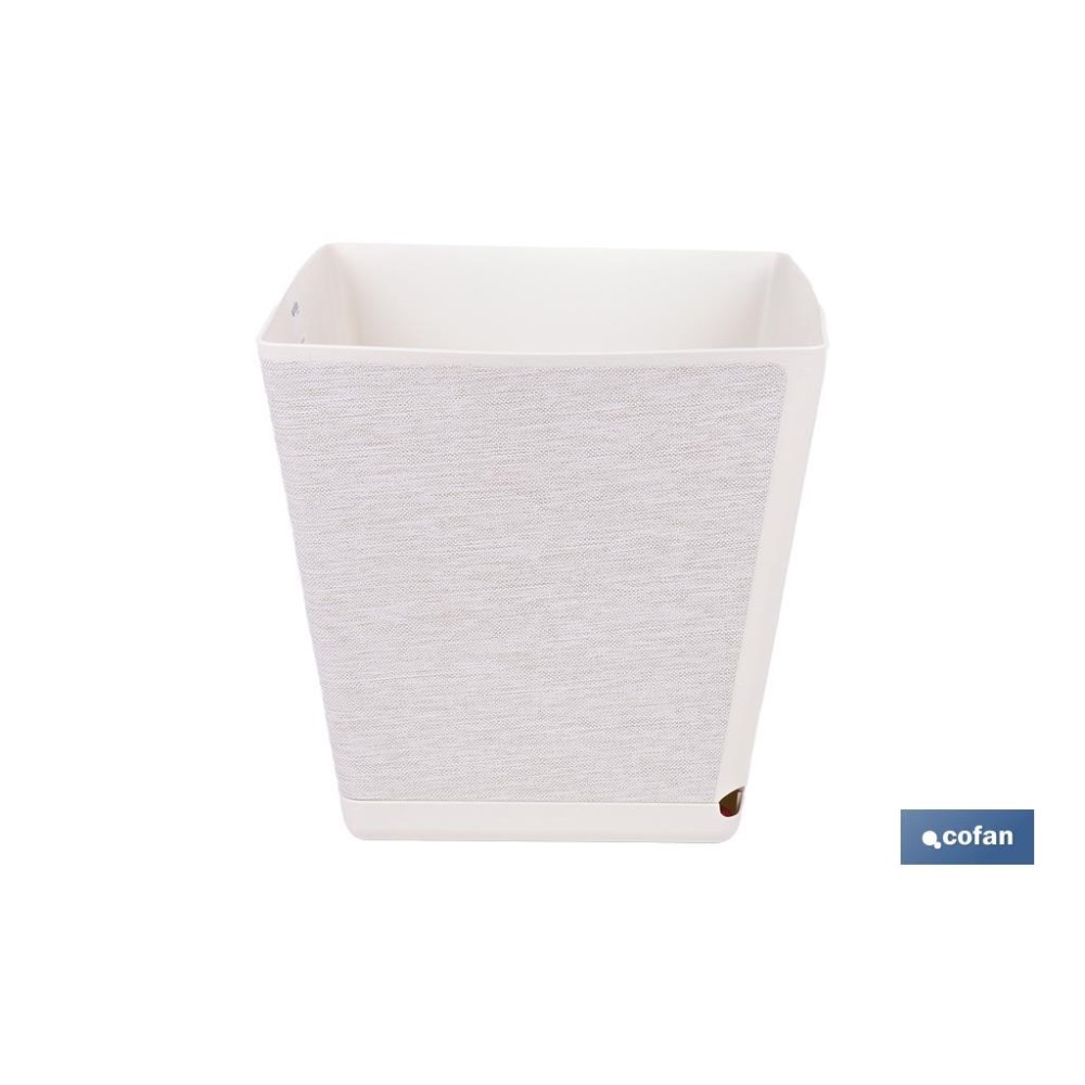 MACETA O MACETERO GAMA TEXTIL CUADRADA COLOR BLANCO PP 238 X 238 X 240 MM 9 L venta unitaria