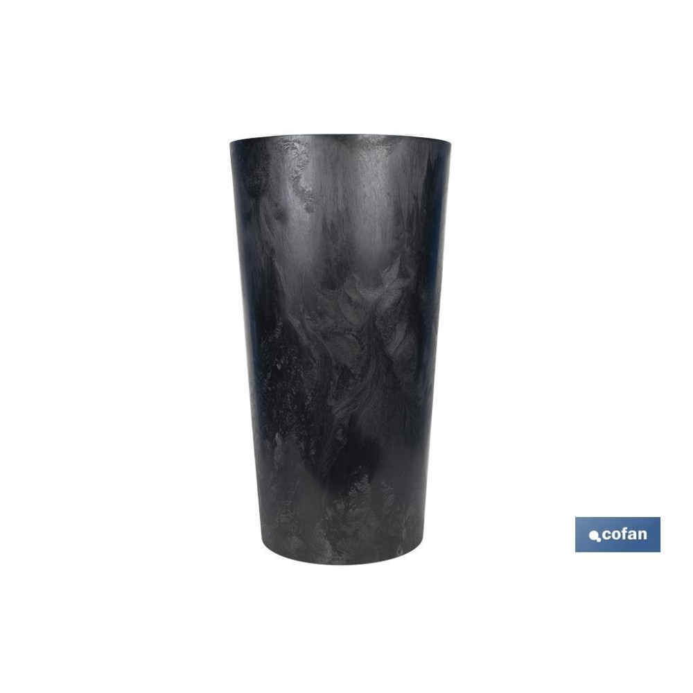 MACETERO 2 EN 1 FORMA CÓNICA CON DEPÓSITO COLOR NEGRO PP Ø 255 X 466 MM 9,5 L