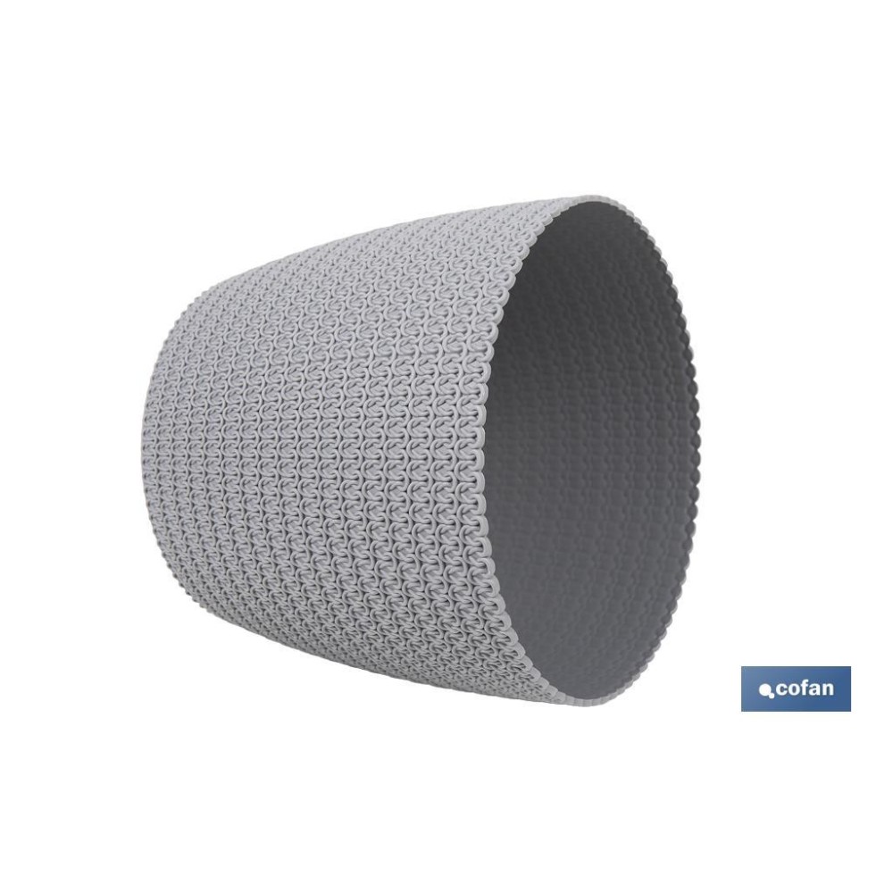 MACETA O MACETERO TRENZADA COLOR GRIS CLARO PP Ø 359 X 315 MM 26,5 L venta unitaria