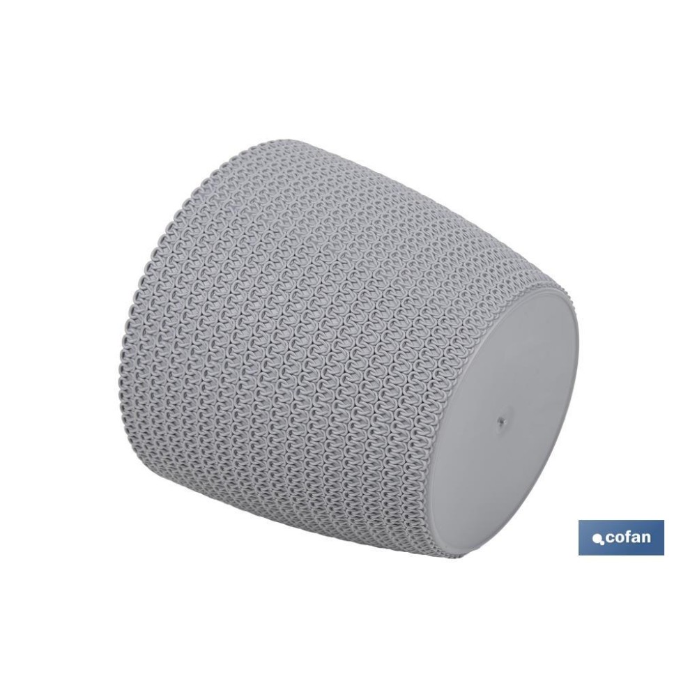 MACETA O MACETERO TRENZADA COLOR GRIS CLARO PP Ø 359 X 315 MM 26,5 L venta unitaria