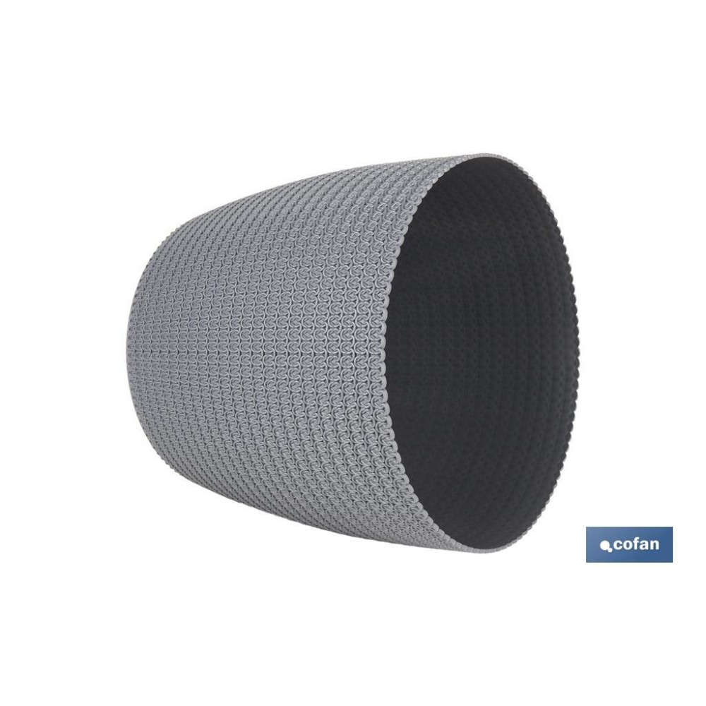 MACETA O MACETERO TRENZADA COLOR GRIS OSCURO PP Ø 141 X 119 MM 1,25 L venta unitaria