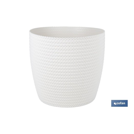 MACETA O MACETERO TRENZADA COLOR BEIGE PP Ø 141 X 119 MM 1,25 L venta unitaria