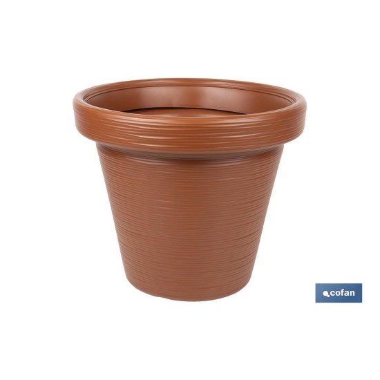 MACETA RAYADA COLOR TERRACOTA PE Ø 390 X 339 MM 22,5 L venta unitaria