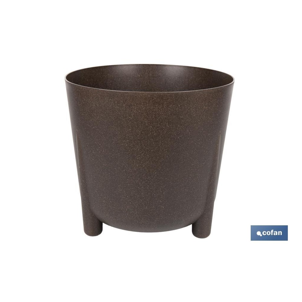 MACETA CON PATAS Y FILTRO DE DRENAJE COLOR CAFÉ WPC Ø 255 X 253 MM 8,1 L venta unitaria