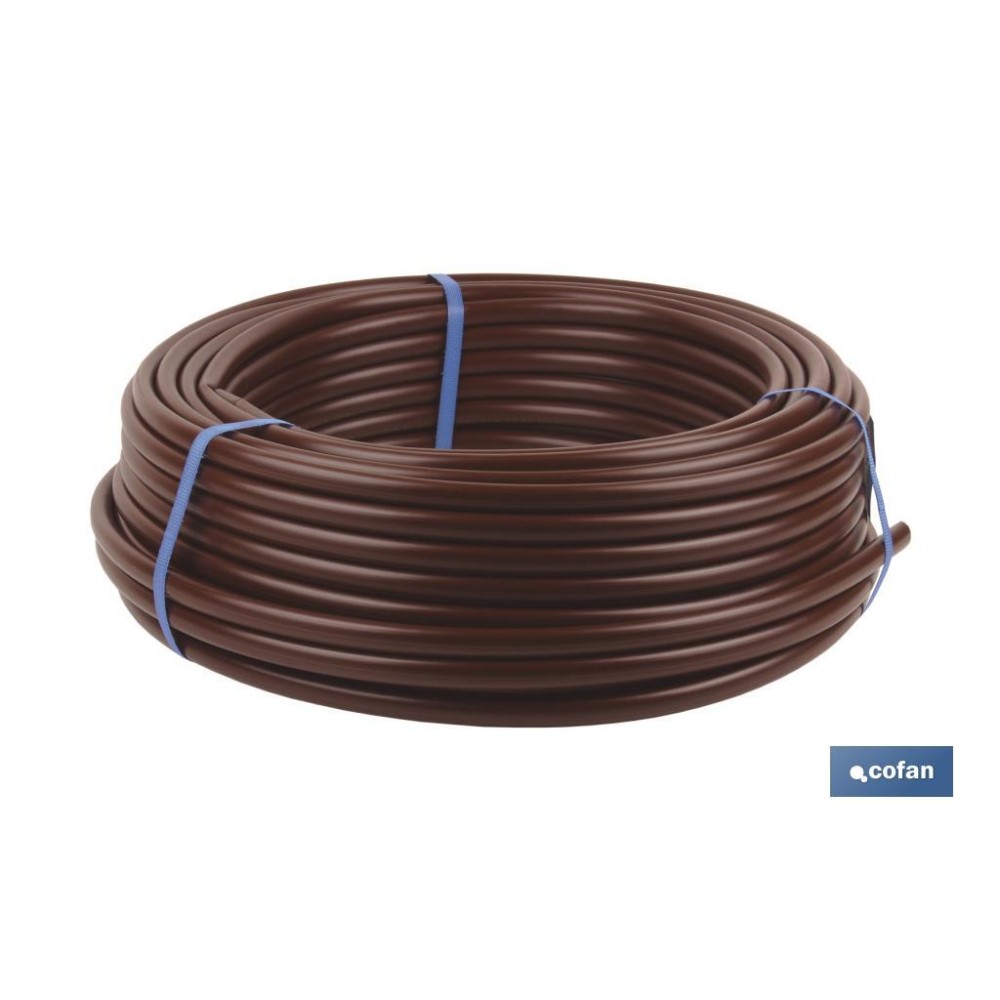 TUBO 50M RIEGO GOTEO MARRON (Sin goteros) Ø16MM