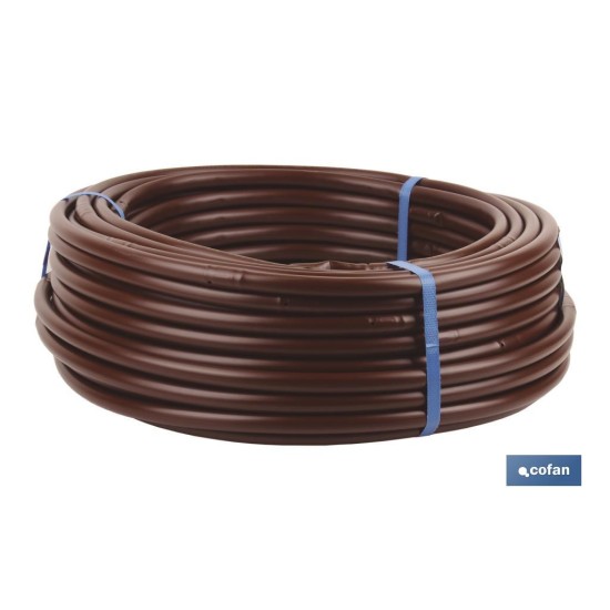 TUBO 50M RIEGO GOTEO MARRON (Gotero a 0,33m) Ø16MM