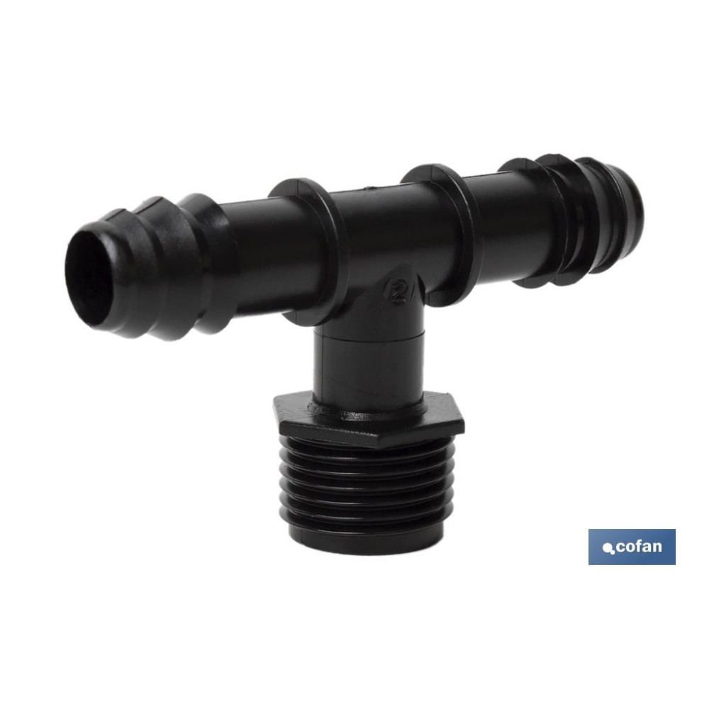 CONEXIÓN EN T R.MACHO Ø16MM-1/2 Venta unitaria