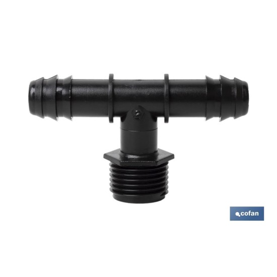 CONEXIÓN EN T R.MACHO Ø16MM-1/2 Venta unitaria