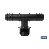 CONEXIÓN EN T R.MACHO Ø16MM-1/2 Venta unitaria