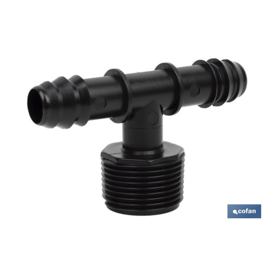 CONEXIÓN EN T R.MACHO Ø16MM-3/4 Venta unitaria