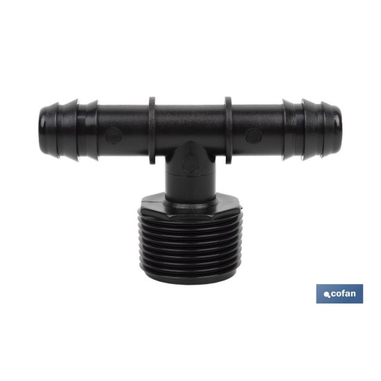 CONEXIÓN EN T R.MACHO Ø16MM-3/4 Venta unitaria