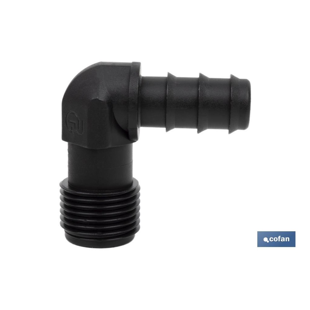 CONEXIÓN EN CODO 90º R.MACHO Ø16MM-1/2 Venta unitaria