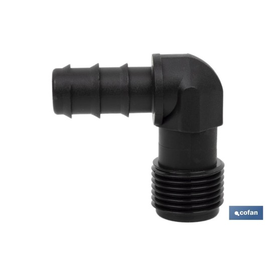 CONEXIÓN EN CODO 90º R.MACHO Ø16MM-1/2 Venta unitaria