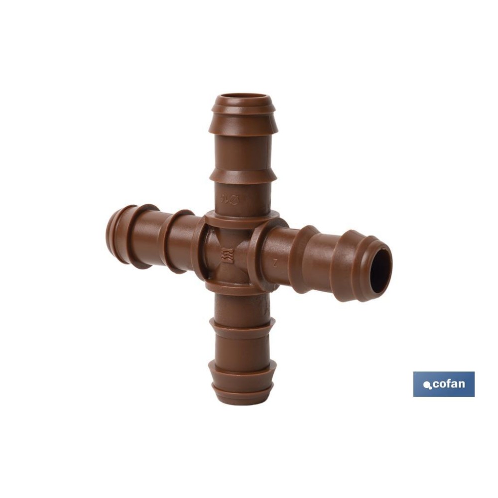 CONEXIÓN EN CRUZ Ø16MM (MARRÓN-MAX SEGUR.) Venta unitaria