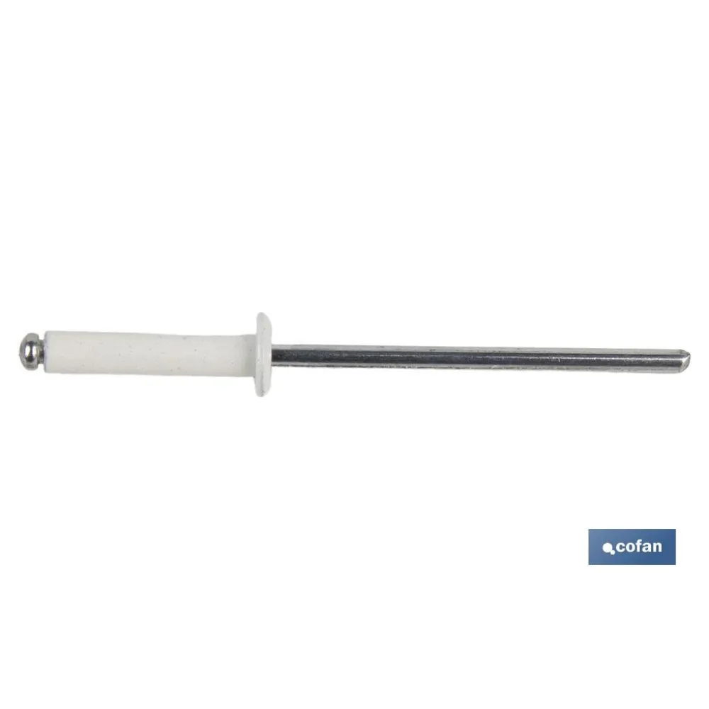 REMACHE ALUMINIO NORMAL BLANCO 4 X 10 MM