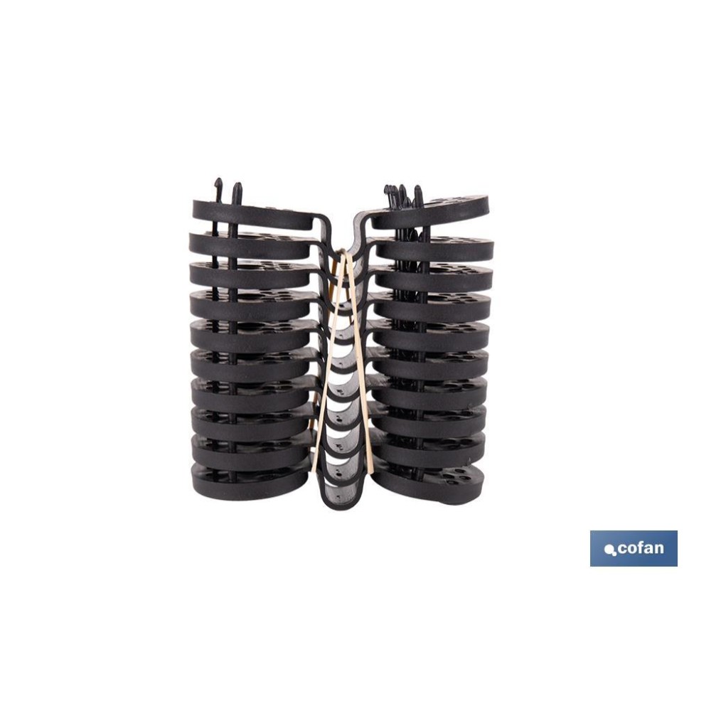 PACK 10 UDS. PINZA NEGRA PARA MALLA DE SOMBREO