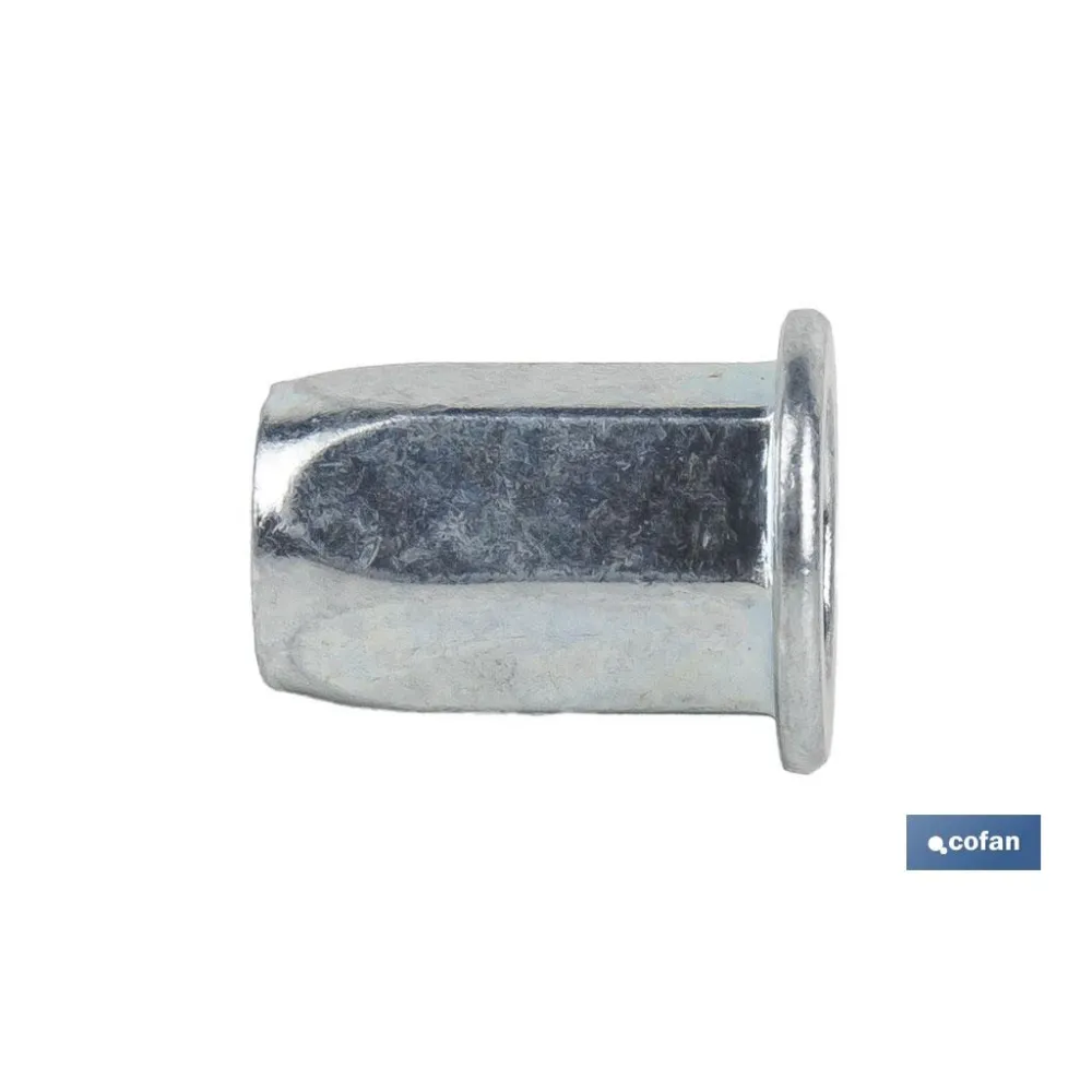 TUERCAS REMACHABLES HEXAGONAL ANCHAS ACERO M6