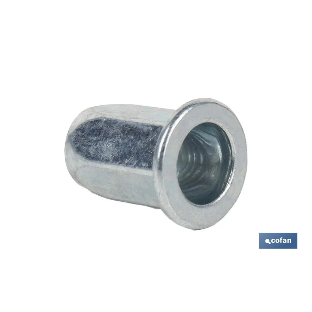 TUERCAS REMACHABLES HEXAGONAL ANCHAS ACERO M6