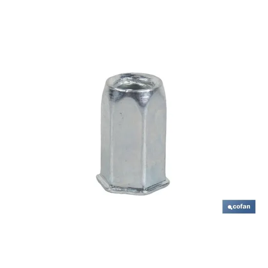 TUERCAS REMACHABLES HEXAGONAL CABEZA REDUCIDA ACERO M6