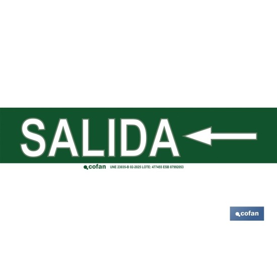 SEÑAL LUMINISCENTE 400X100MM.