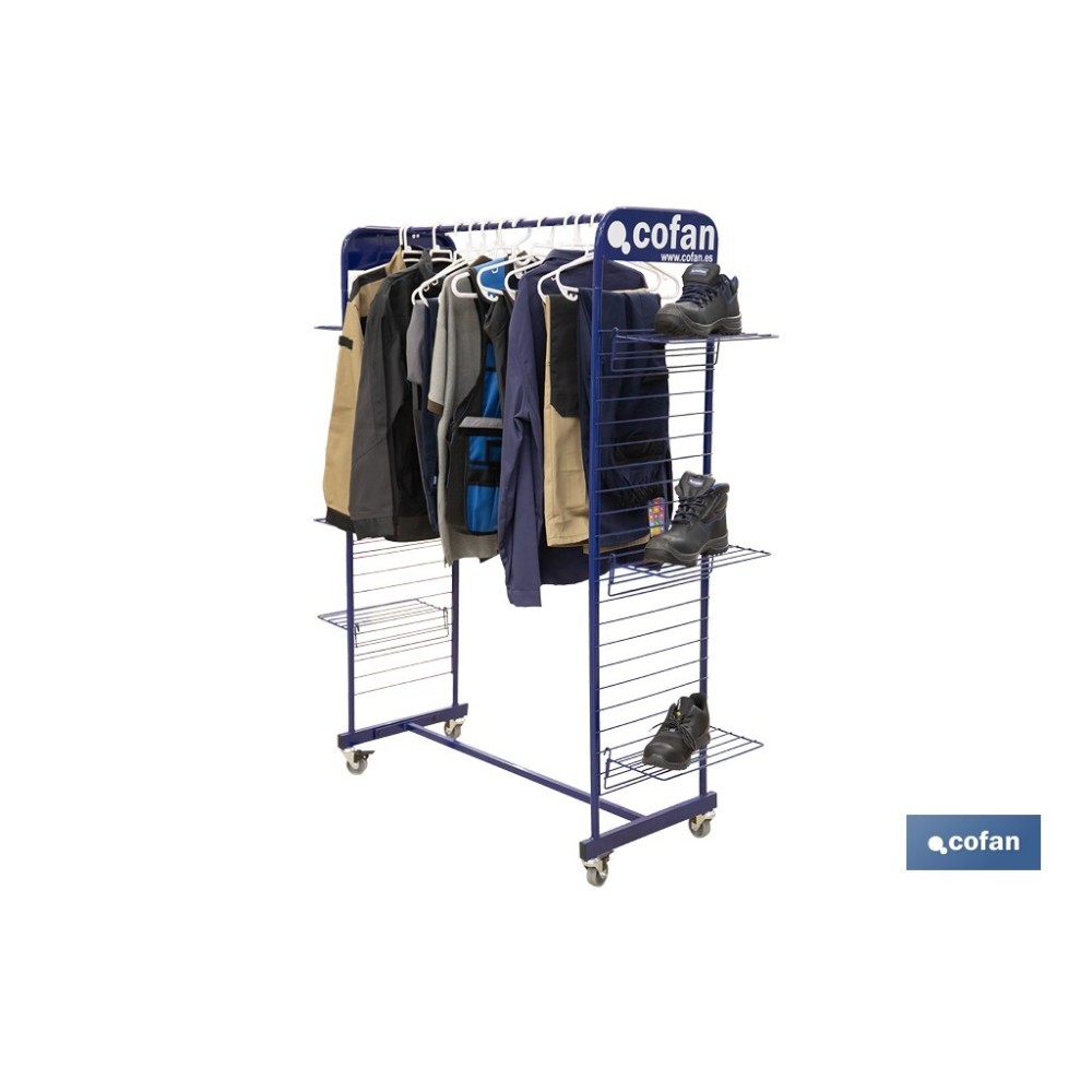 EXPOSITOR C/RUEDAS PARA ROPA Y CALZADO