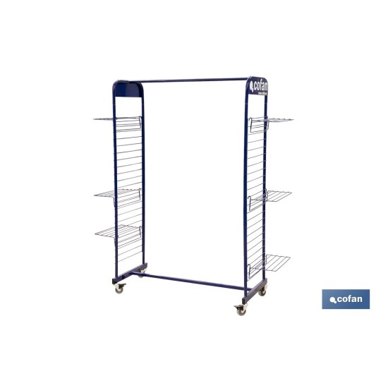 EXPOSITOR C/RUEDAS PARA ROPA Y CALZADO