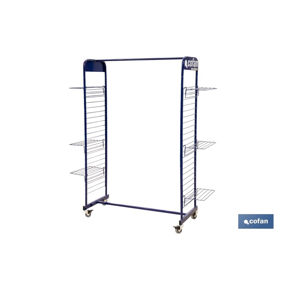 EXPOSITOR C/RUEDAS PARA ROPA Y CALZADO