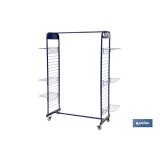 EXPOSITOR C/RUEDAS PARA ROPA Y CALZADO