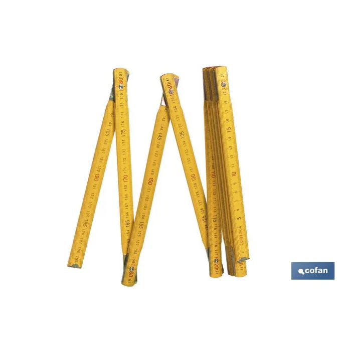 REGLA DE MADERA 2M. COLOR AMARILLO
