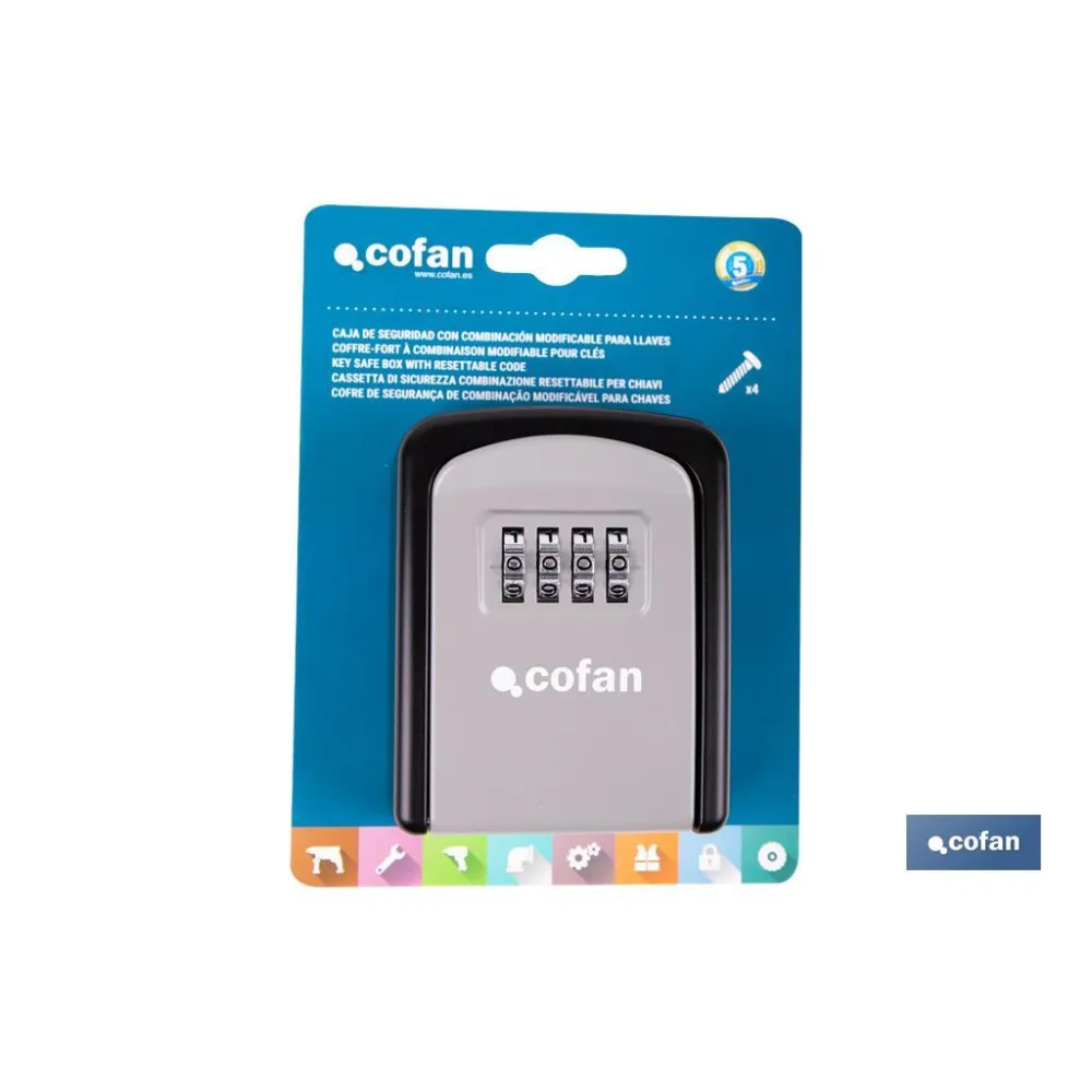 CAJA DE SEGURIDAD CON COMBINACIÓN MODIFICABLE PARA LLAVES
