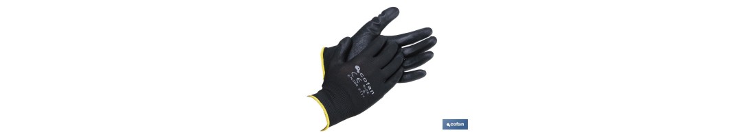 Guantes 100 % de poliéster | Impregnados para mayor seguridad | Flexibles | Protección y confort | Sin costuras