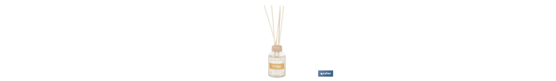 Ambientador de varillas | Aroma Malibú tropical | Difusor con varillas de ratán