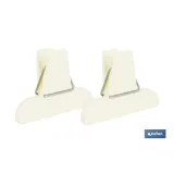 Pack de 2 pinzas para cerrar bolsas de alimentos | Color: beige