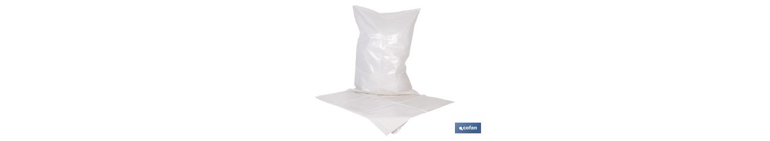 Saco de polietileno blanco impermeable | Galga 300 | Grosor: 75 micras | Medidas: 55 x 75 cm