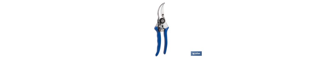 Tijeras de poda y recolección bypass | Cuchillas de acero SK5 | Mango ergonómico en PVC | Corte limpio y preciso | Uso profesio