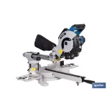 Ingletadora eléctrica 1450 W Ø210 mm 5000 rpm | Corte preciso con guía láser, doble bisel, barra deslizante y bolsa de serrín