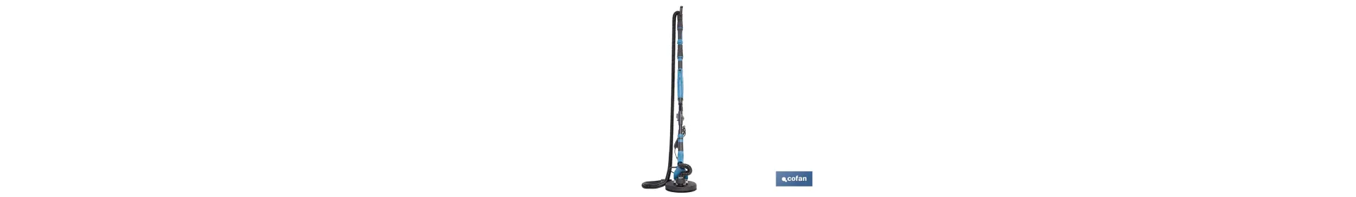 Lijadora de pared y techo eléctrica 710 W 1500 rpm | Tubo extensible, aspiración de polvo y luz LED integrada | Incluye maletín