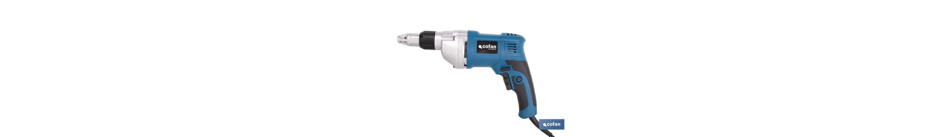 Atornillador eléctrico para paredes de yeso 600 W 2400 rpm | Velocidad variable, inserción de portapuntas 1/4 | Diseño ergonómi