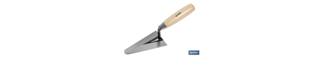 Paletín con punta redonda| Medidas: 130 mm de longitud | Para la construcción | Mango de madera