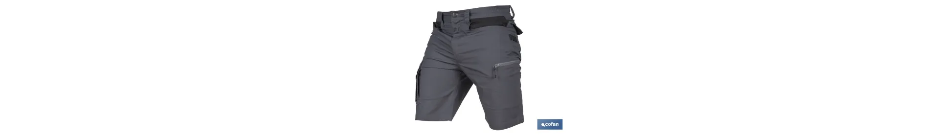Bermudas de Trabajo Modelo Frigg en Gris y Negro | Elásticas, Ligeras