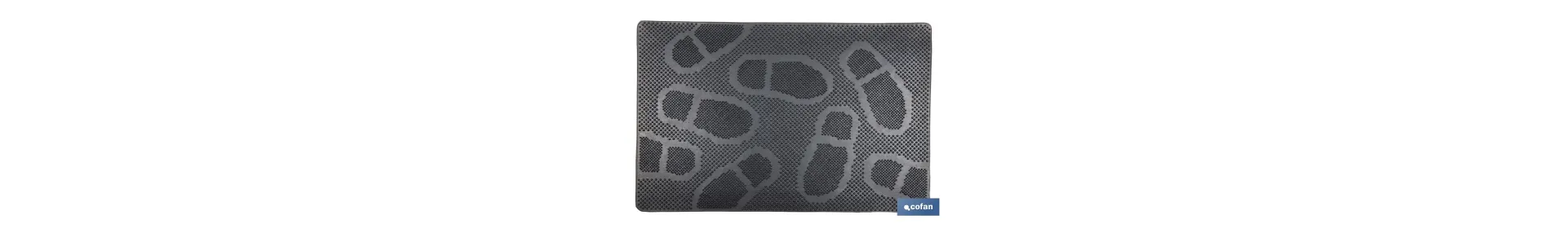 Felpudo de entrada con diseño de huellas | Adecuado para interior y exterior | 100 % caucho | Medidas: 40 x 60 cm