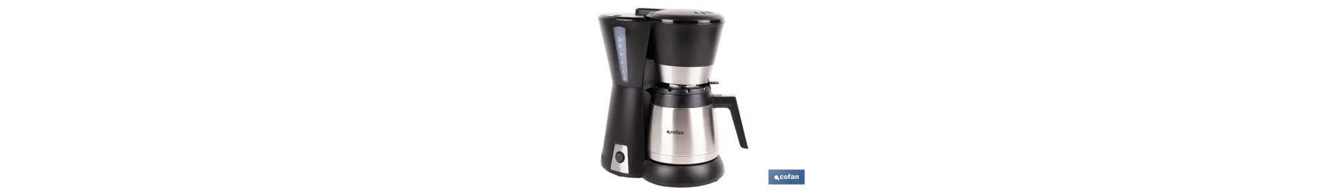 Cafetera eléctrica de goteo con jarra termo de 1,2 l | Potencia: 800 W, capacidad para 12 tazas | Filtro permanente
