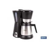 Cafetera eléctrica de goteo con jarra termo de 1,2 l | Potencia: 800 W, capacidad para 12 tazas | Filtro permanente