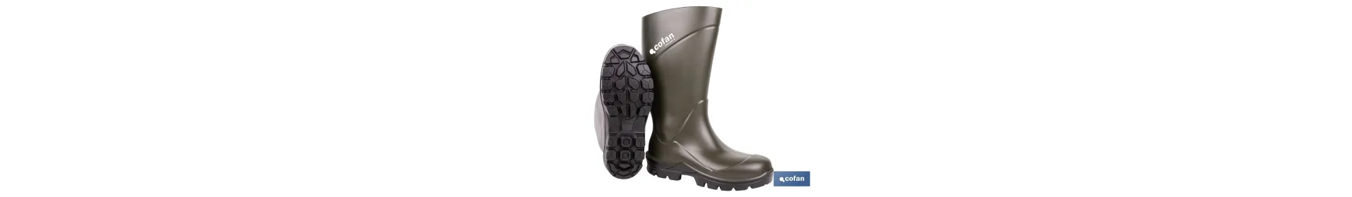 Botas de agua de PU y Elastopan, color verde | Resistentes al frío y a productos químicos | Suela antideslizante OB SR | Dispon