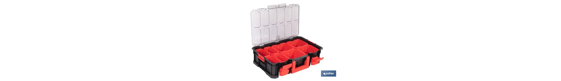 Caja de Herramientas Modular con Organizadores | Tapa de