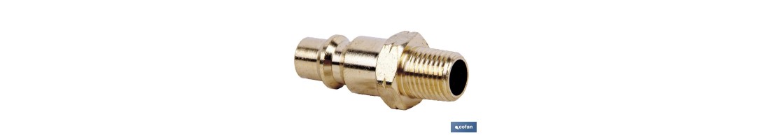 Conector de aire rosca macho 1/2 de Gran caudal | Acoplador rosca macho BSP 1/2” de gran caudal para instalaciones neumáticas